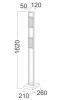 ZEIGEL LED Ant. Brass & Textured Ice Glass Diffuser Floor Lamp